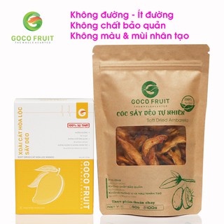 [Combo 2] Xoài Sấy Dẻo Hộp 100g + Cóc Sấy Dẻo Túi 50g. GOCO FRUIT. Không Chất Bảo Quản, Không Hương Vị Màu Nhân Tạo.