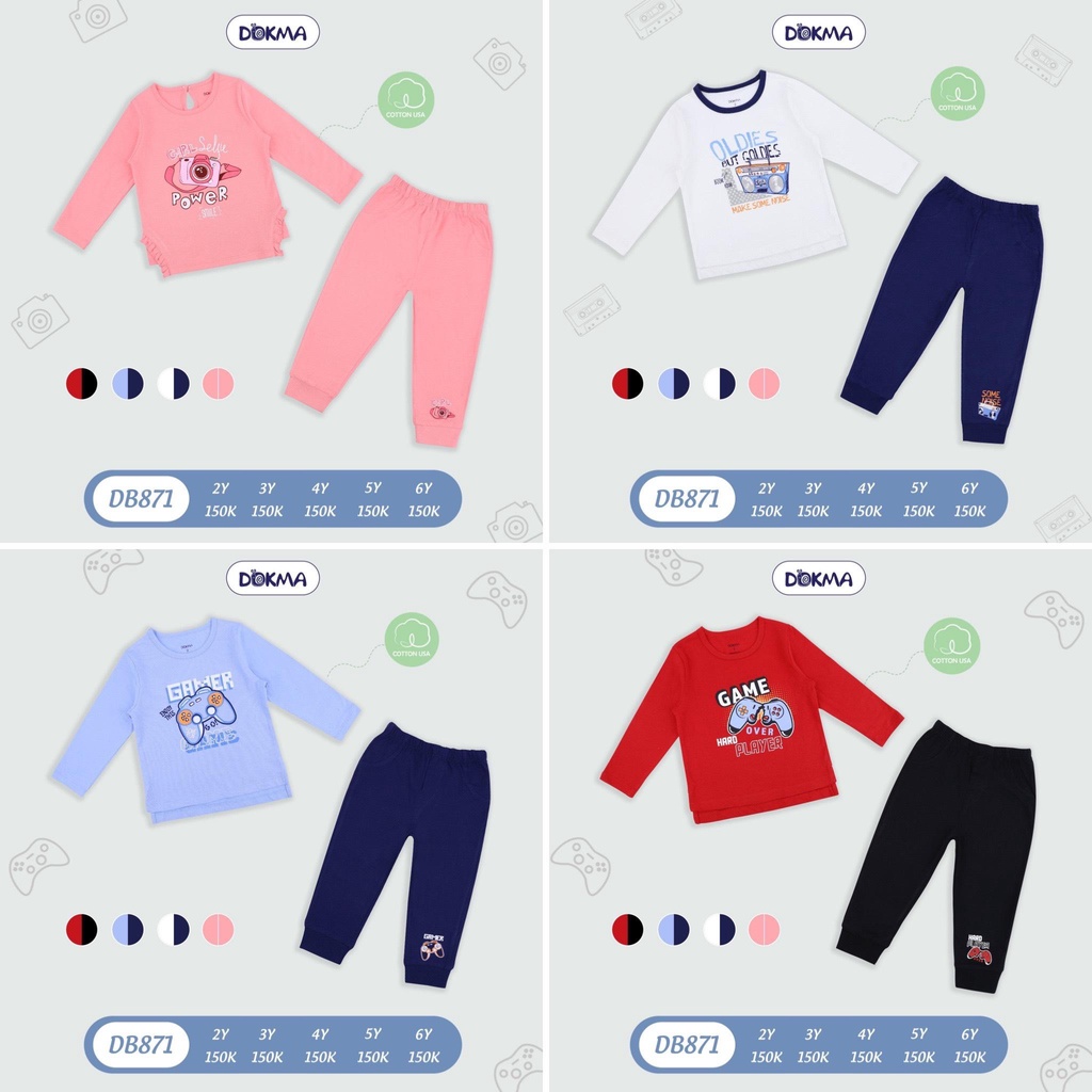 Bộ dài tay cổ tròn thu đông DB871 hiệu Dokma size 2 - 6Y Tiệm Nhà Sóc