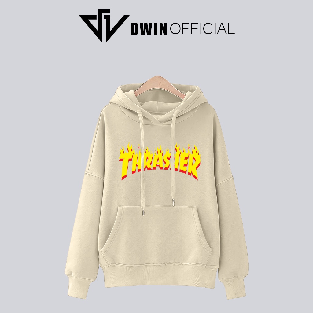 Áo hoodie Thrasher nỉ unisex DWIN basic nam nữ form rộng oversize local brand SP00055