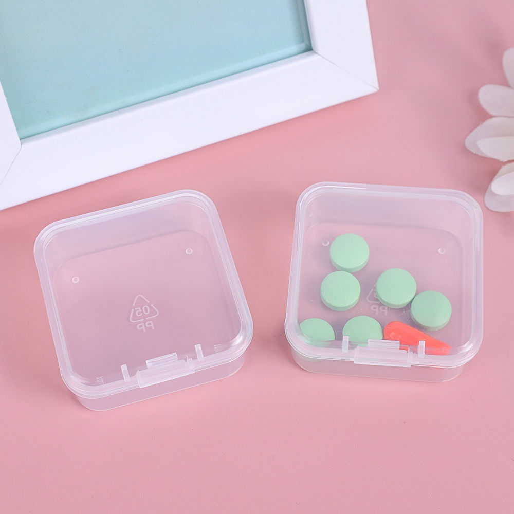 Set 6 Hộp Nhựa Trong Suốt Nắp Lật Đa Năng Đựng Thuốc/Vitamin Di Động Tiện Dụng