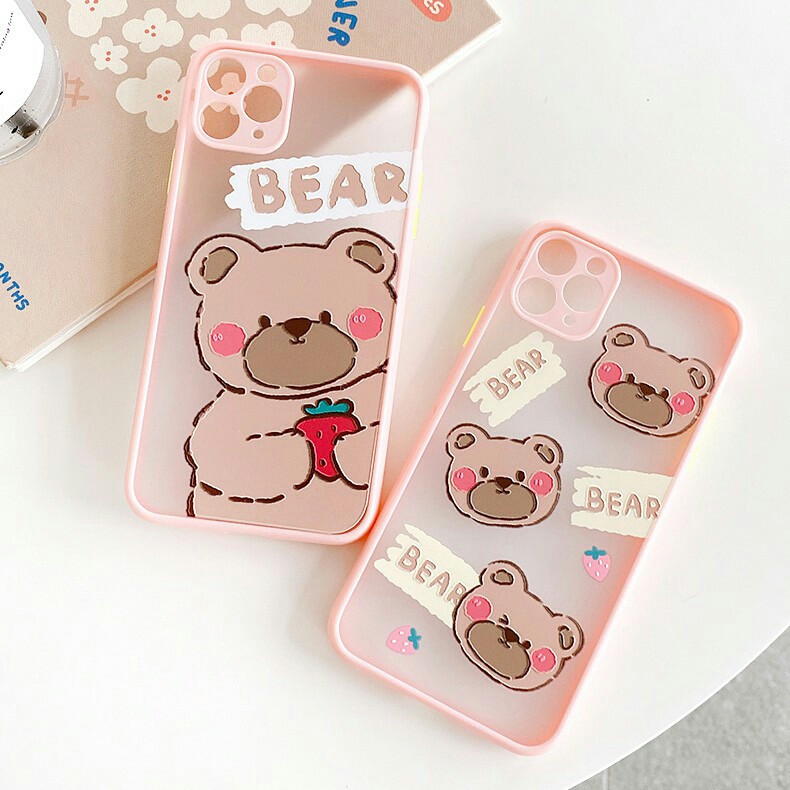 Ốp lưng iphone Bear Nhám Viền Màu 6/6plus/6s/6splus/7/7plus/8/8plus/x/xr/xs/11/12/pro/max/plus/promax [Tomax Shop] | WebRaoVat - webraovat.net.vn