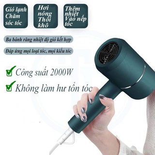 MÁY SẤY TÓC Bảo Vệ Tóc 2 chế độ,2 CẤP ĐỘ CÔNG SUẤT LỚN 2000W, Máy xấy tóc tạo kiểu phù hợp cho gia đình, sinh viên