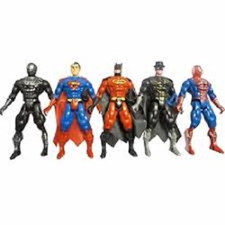Bộ 5 siêu nhân anh hùng mini có các khớp chân và tay có đèn phát sáng, do choi 5 sieu nhan avenger