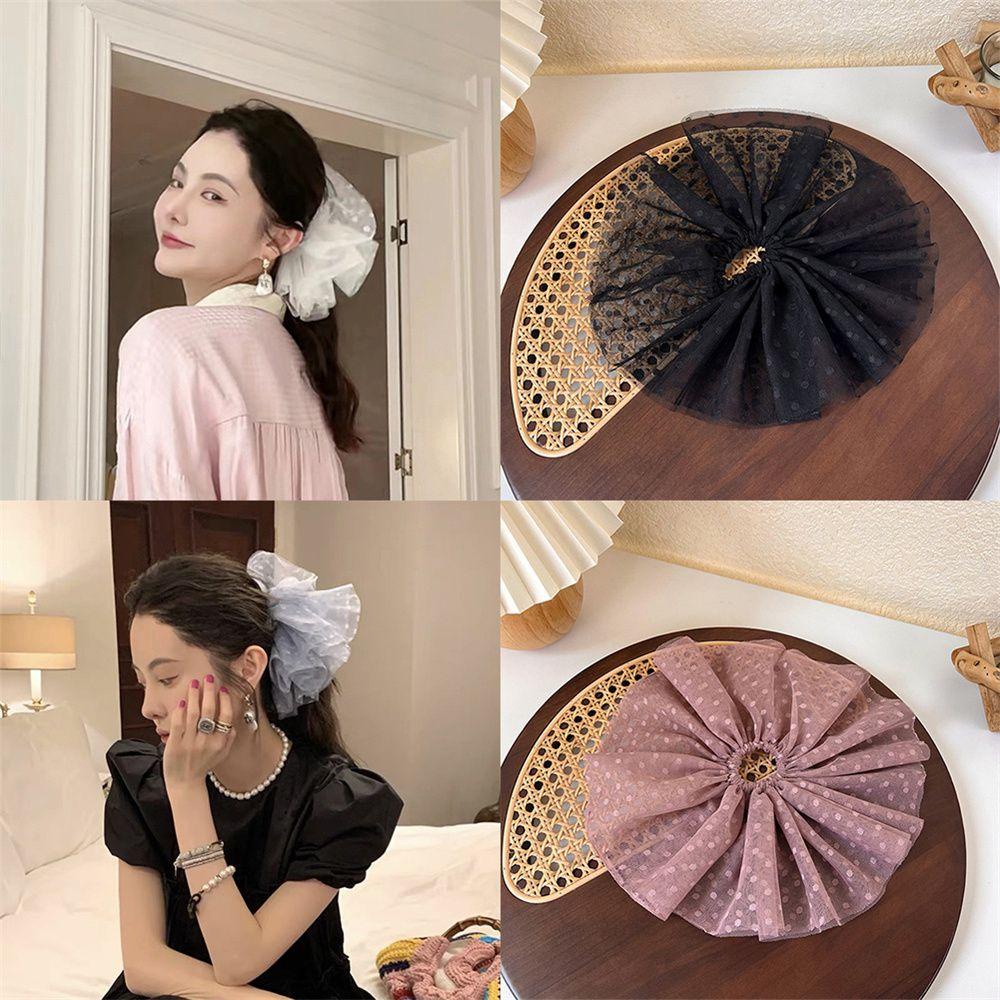 Dây Cột Tóc Lưới Chấm Bi Thanh Lịch Cho Nữ