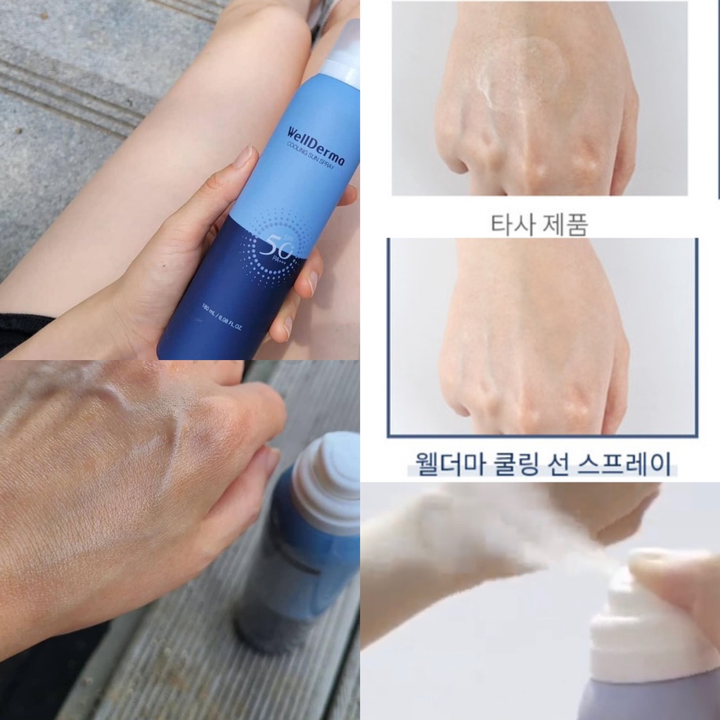 XỊT CHỐNG NẮNG MÁT LẠNH  WELLDERMA HÀN QUỐC (chính hãng)