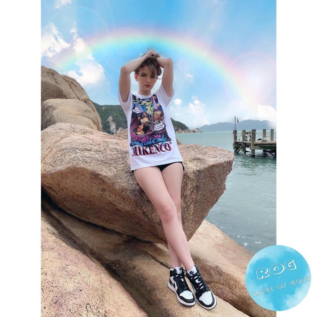 Áo thun tay lỡ MIKENCO 18+ Streetwears SG , Áo thun unisex nam nữ from rộng oversize chất liệu cotton