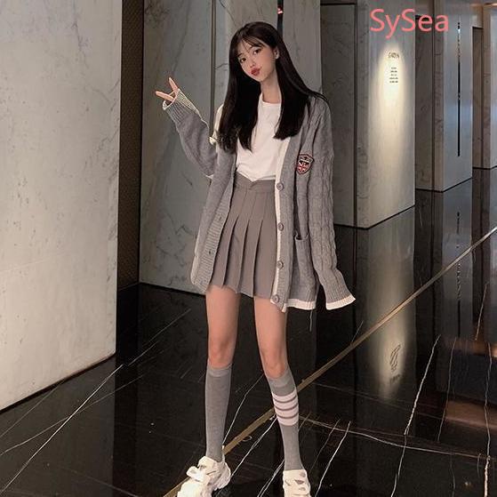 Áo Khoác Cardigan Dệt Kim Tay Dài Dáng Rộng Thời Trang Mùa Đông Cho Nữ