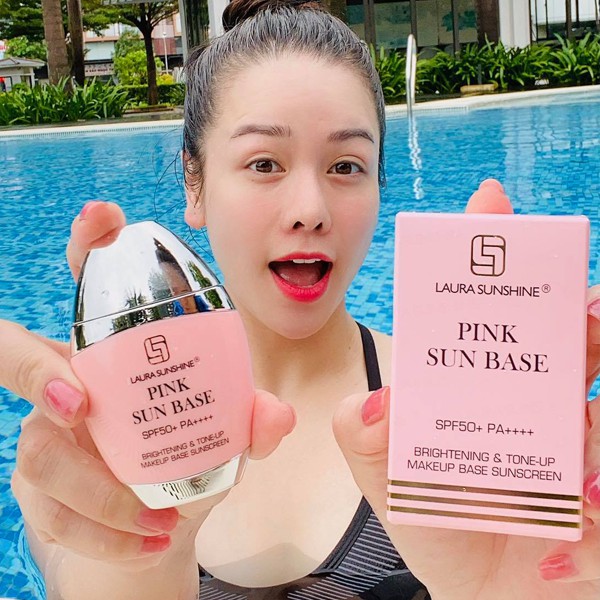 Kem Chống Nắng Kiêm Kem Lót Nâng Tone Da Hàn Quốc Pink Sun Base Spf 50+ Pa++++ Laura Sunshine Nhật Kim Anh