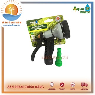 Súng tưới nước 8 chế độ Aquamte W-9505, bằng kim loại bọc nhựa