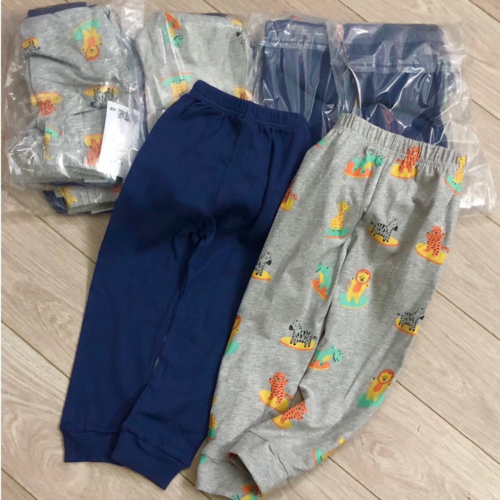 [Rẻ Vô Địch] Quần thun dài bé trai - Set 2 quần thun dài Hm chất cotton cho bé trai size 1-6t