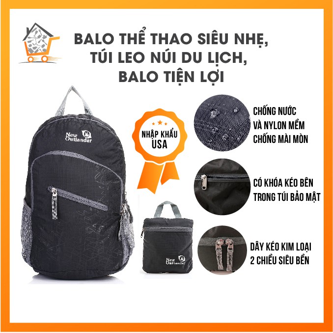 Balo Leo Núi Gấp Gọn Siêu Nhẹ 20L⚡𝐇𝐚̀𝐧𝐠 𝐔𝐒𝐀⚡ Chống thấm và chống rách cao [Số lượng hạn chế]