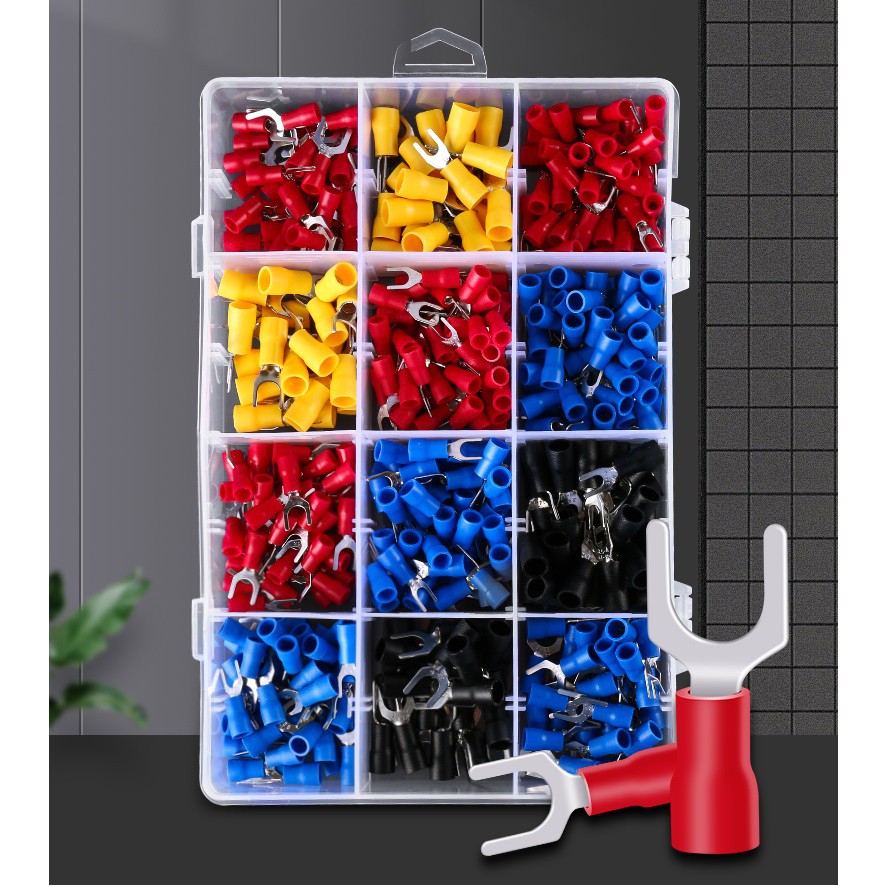 1.000 cái Đầu cốt Y bọc nhựa SV1.25 và SV2 Đầu cốt chẻ bọc nhựa đầu cos y bọc nhựa