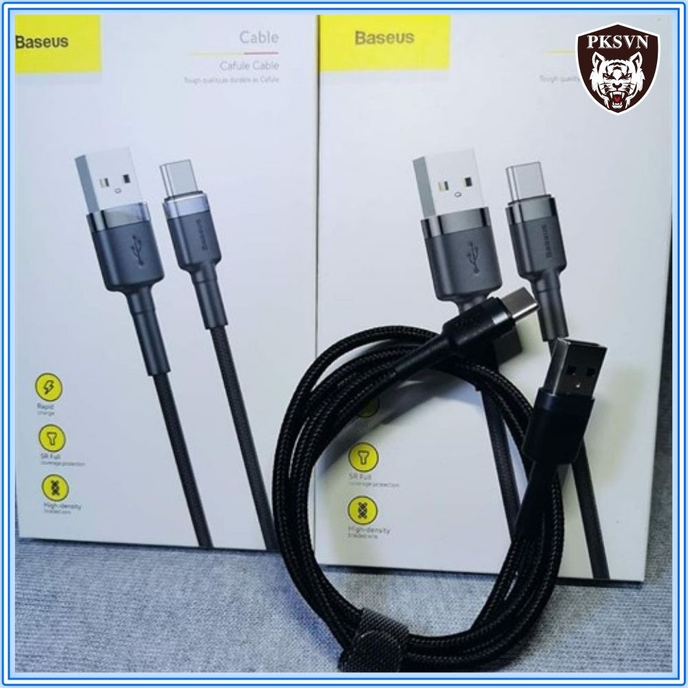 Dây sạc nhanh Type C chính hãng Baseus cafule hỗ trợ sạc nhanh Quick Chagre 3.0 18w Cho Samsung, Xiaomi, Oppo - BH 12T