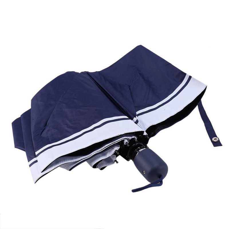 [On Sale]Anti Uv Navy Superfine Straight Rod Uv Long Sunny And Rainy Umbrella For Women Blue