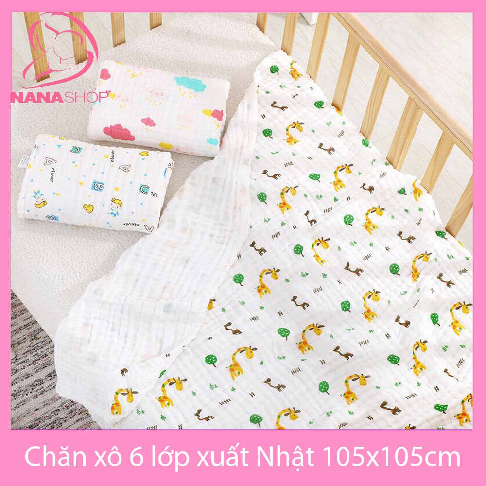 Chăn xô, khăn tắm 6 lớp xuất Nhật cho bé kích thước 105x105 cm