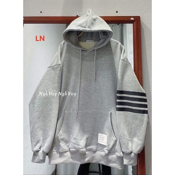 Áo hoodie nỉ mũ chất đẹp 4 vạch tay logo