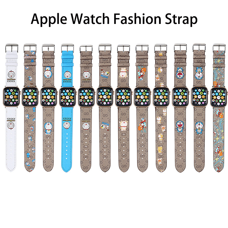 DORAEMON Dây Da Thay Thế Cho Đồng Hồ Thông Minh Apple Watch 40mm 44mm I Watch 6 / 5 / 4 / 3 / 2 / 1