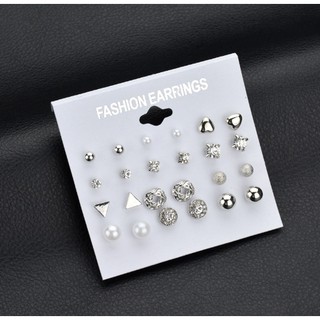Set Bông Tai 12 Đôi Phong Cách Hàn Quốc