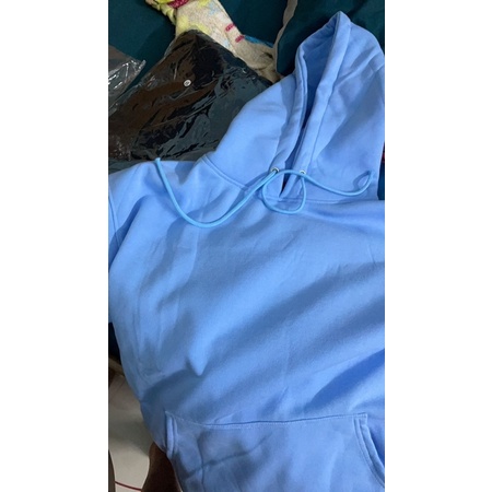 Áo hoodie unisex 2T Store H24 màu xanh da trời Sky - Áo khoác nỉ chui đầu nón 2 lớp dày dặn đẹp chất lượng