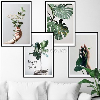 Decal dán tường hình chữ nhật cây xanh A203