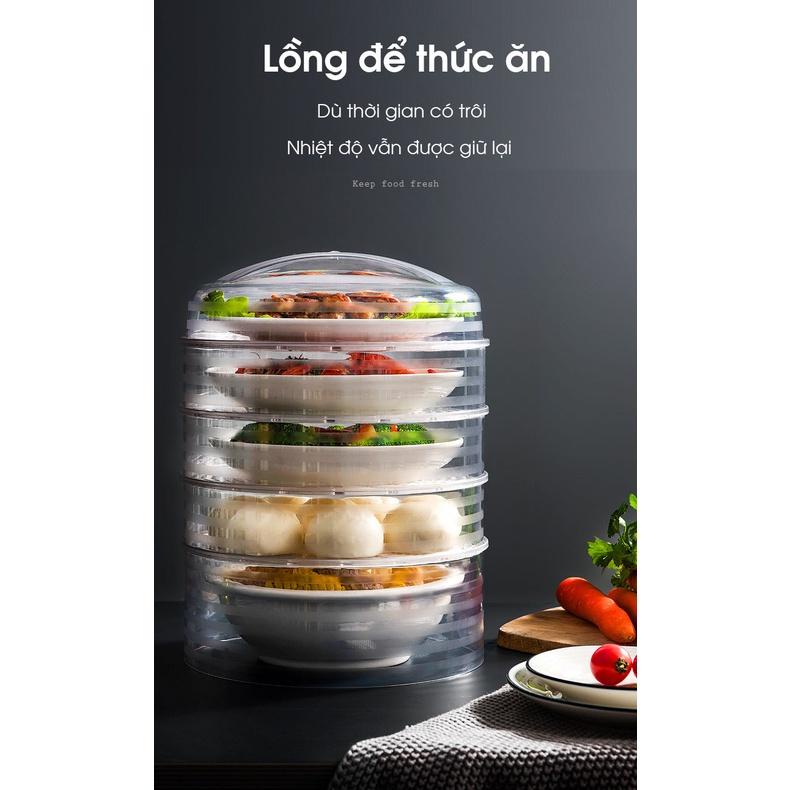 Lồng bàn giữ nhiệt, bảo vệ thức ăn cao cấp - loại đắt 5 tầng NHỰA VIỆT NHẬT MALL