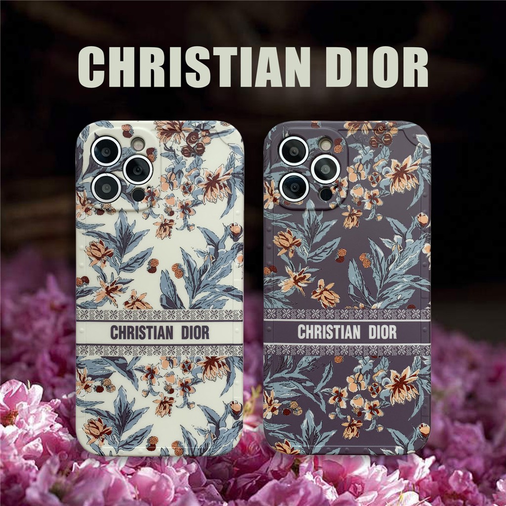 Soft Plastic Phone Case Floral DI0R suitable for iPhone12 mini 11 PRO MAX 6/6s 7/8plus SE2 X/XS XR XSMAX #HG3953