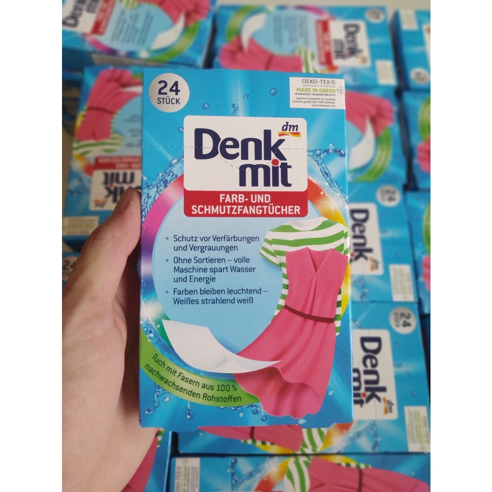 MIẾNG GIẶT CHỐNG PHAI, HÚT MÀU LOANG TRÊN QUẦN ÁO DENKMIT ĐỨC SÉT 24 TỜ
