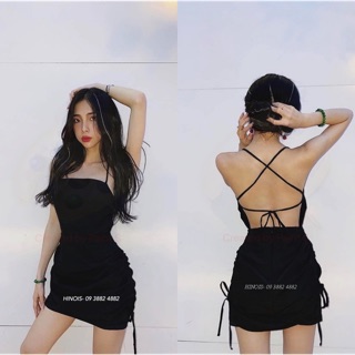 Đầm đan dây nhún