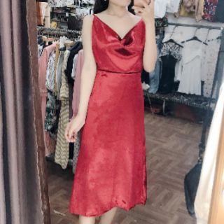 Váy Lụa Cổ Đổ Đủ Màu