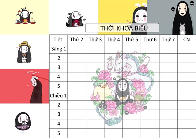 3 Thời khoá biểu dễ thương , thời khoá hiểu hình ngộ cute