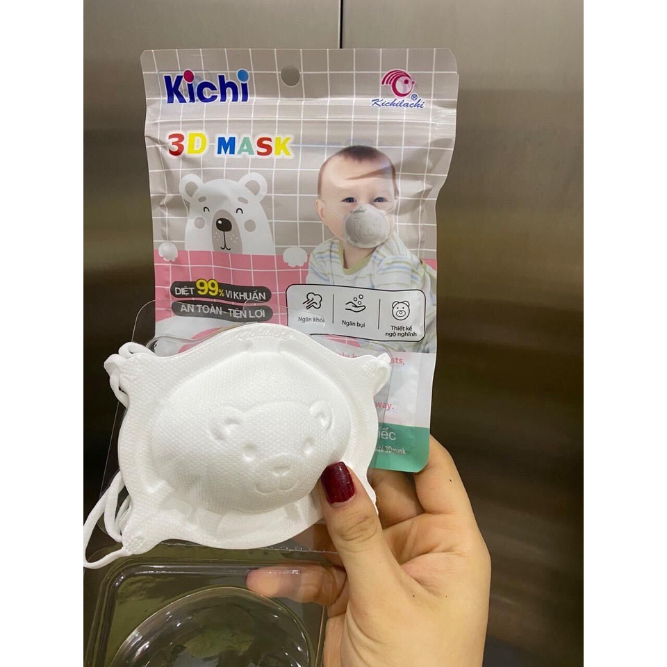 FACE MASK Khẩu Trang Gấu Kichi Không Gây Ngợp - Cho Bé Từ 1-3 Tuổi