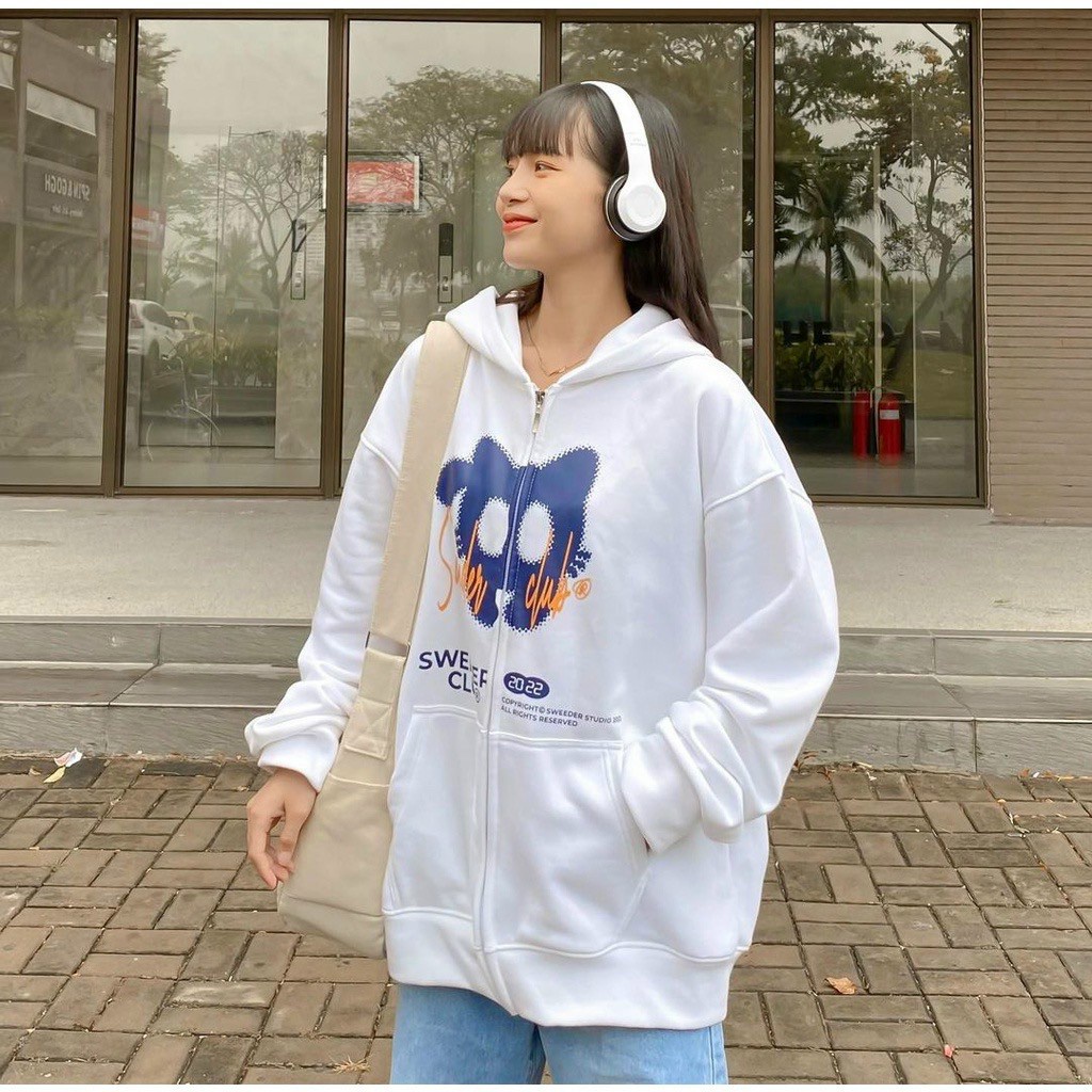 Áo Khoác Nỉ Lót Bông Dây Kéo in chữ SWEEDER 2022 form rộng ullzang Unisex shopmap