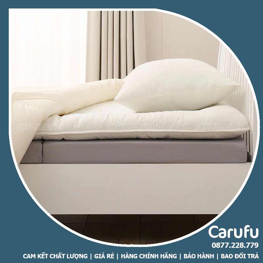 Nệm Topper Mỏng 7cm CARUFU siêu êm 1m 1m2 1m4 1m6 1m8 2m