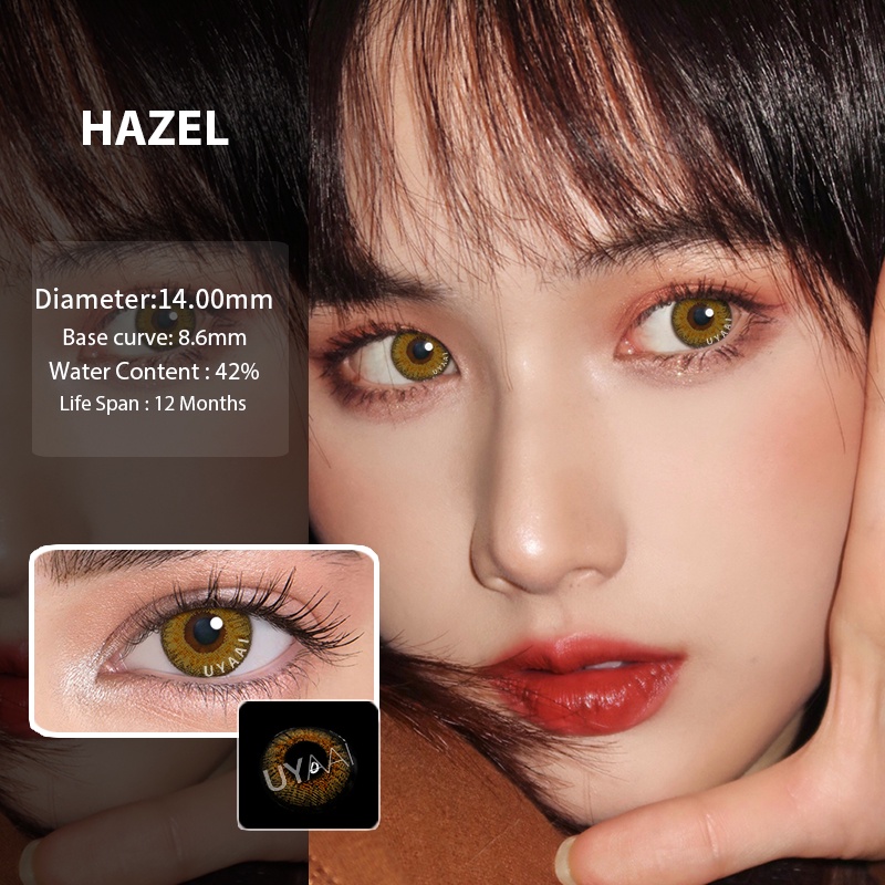 [Hàng mới về] Set 2 kính áp tròng 0 độ màu nâu tự nhiên
