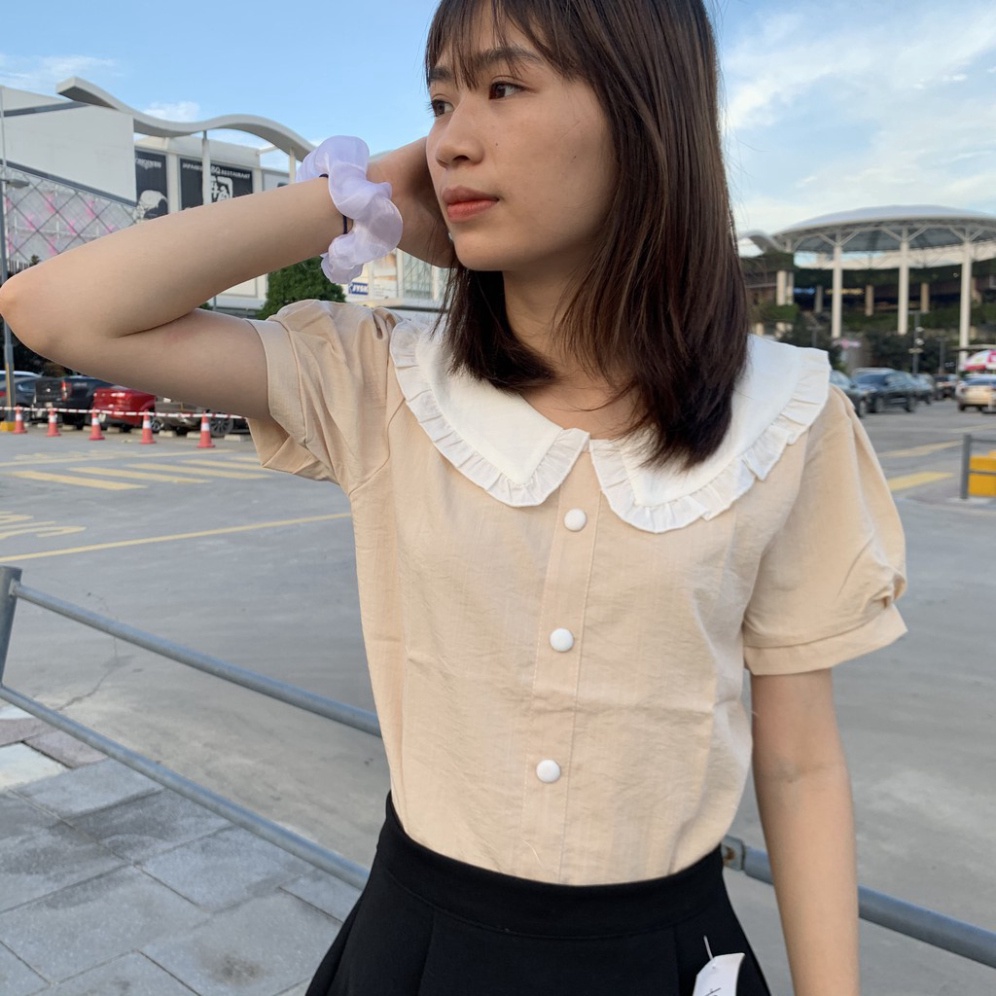 ÁO KIỂU NỮ ĐẸP CỔ BÈO êm ả dịu dàng xa hoa 2020 A194 hàng đẹp trendy - nội y xanh