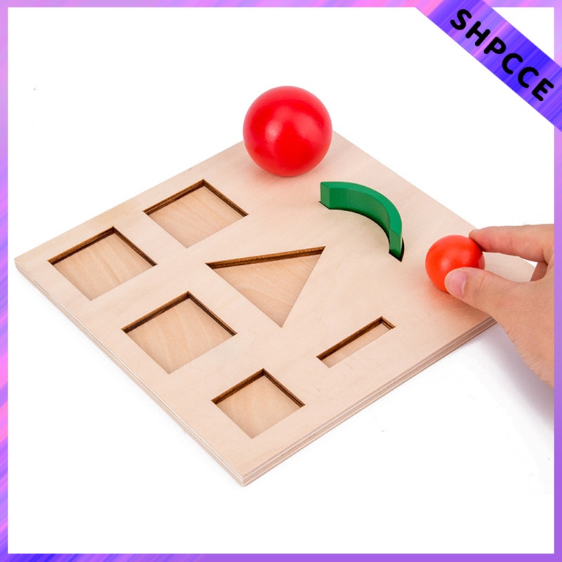 Geometric Multiple Shape Puzzle Board Wooden Block Match Game Geography Puzzle Sensory Board Early Development Best Gift for Kids 1 2 3 Years Old