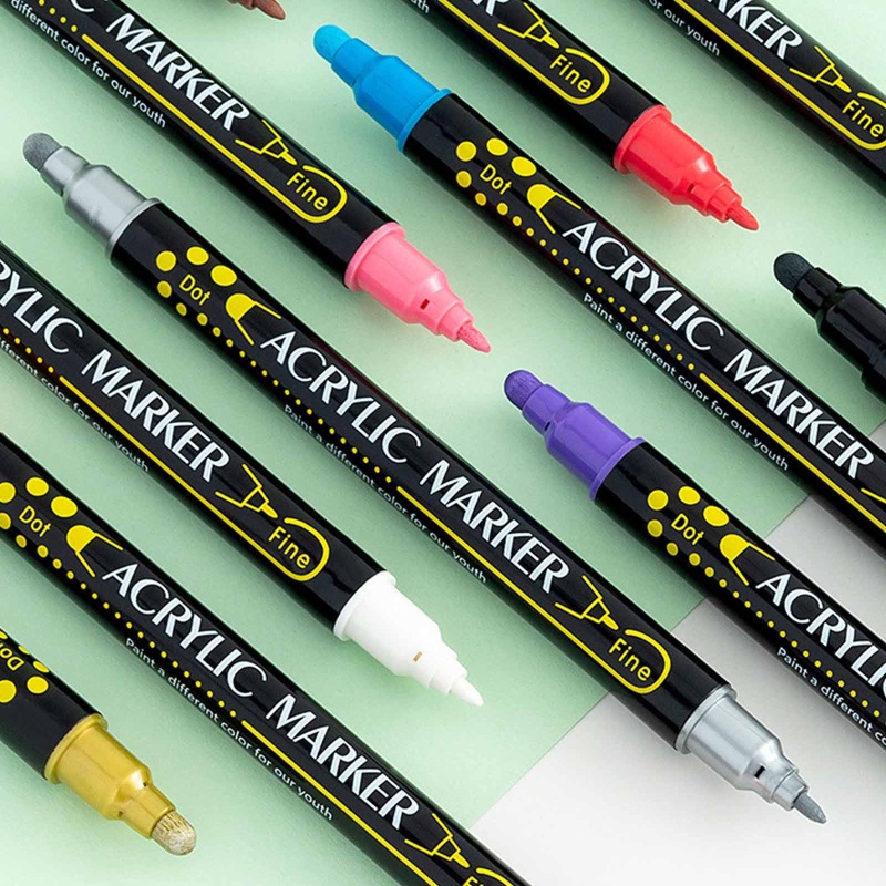 Goo 12 / 24 Bút Lông Đánh Dấu Hai Đầu Màu Ánh Kim Dùng Làm Album Ảnh / Ký Tên