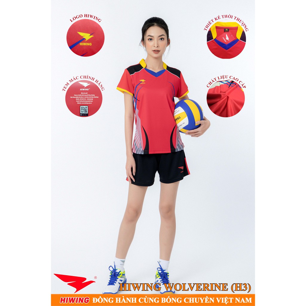 ĐỈNH CAO XẢ 🍉 10.10 SALE HOT | Xả Kho | Áo bóng chuyền nữ Hiwing Volverine H3 màu đỏ 💝 .. Nhất . 🔥 . 🍉 . . . . new . :