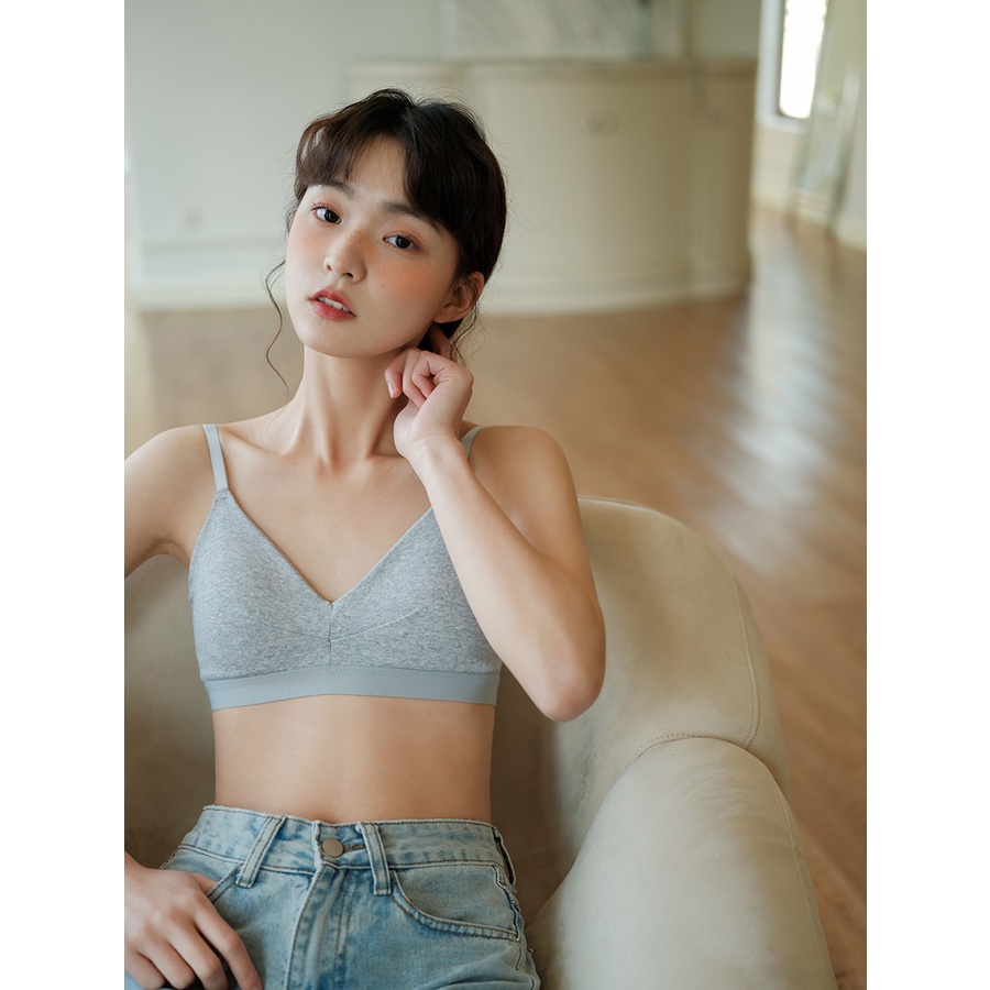 Áo Bralette cotton mịn mút mỏng tháo được có móc cài sau mặc mát BRA11_NuciFera