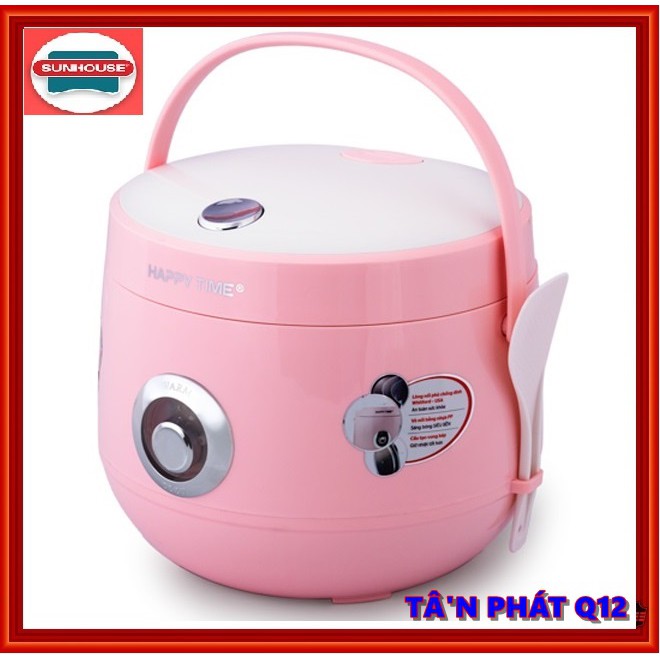 Nồi cơm điện Sunhouse HappyTime 1.8L HTD8521P [MÀU HỒNG SIÊU XINH] và 1.2l HTD8522G [MÀU XANH]