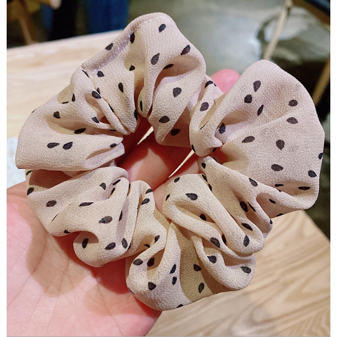 Dây buộc tóc Scrunchies Chiffon chấm bi HD47
