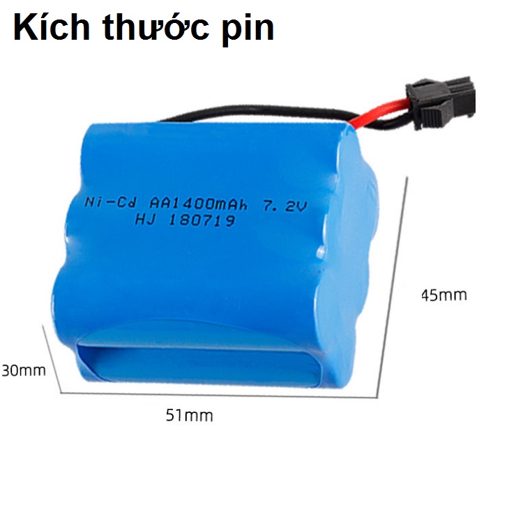 Pin xe điều khiển 7.2v ghép 2 hàng cổng nối 5559