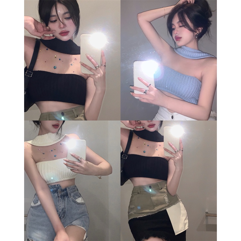 Áo dệt kim kumikumi hở vai phong cách Hàn Quốc thời trang quyến rũ