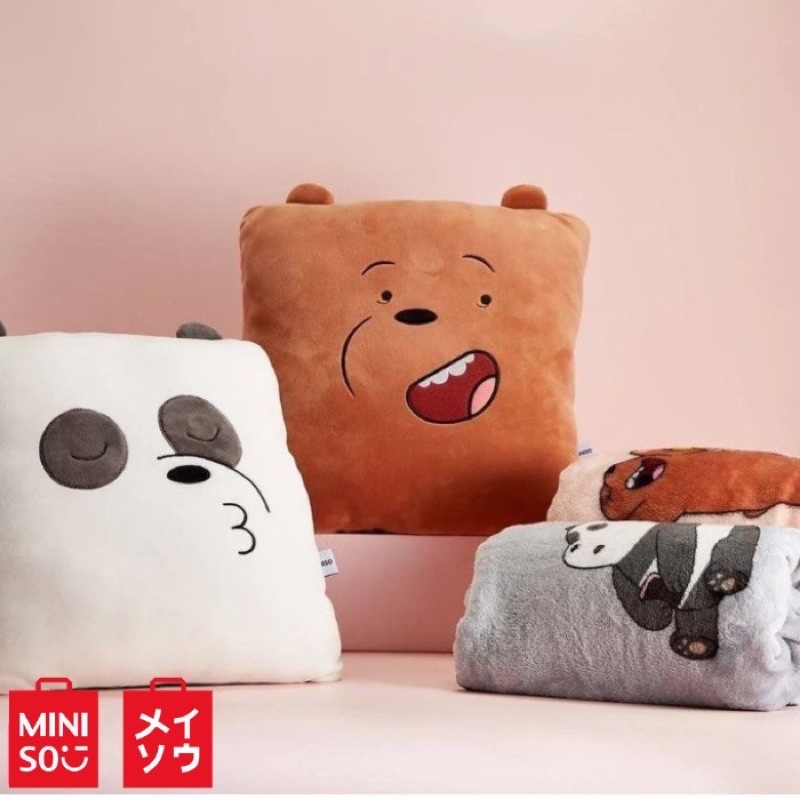 Bộ chăn gối Miniso cho bé We Bare Bears