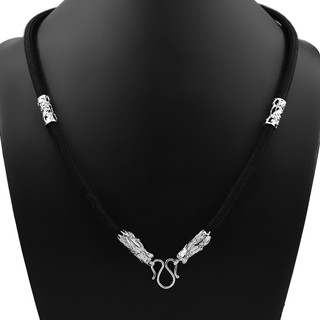 DÂY CHUYỀN NAM DÙ ĐEN THÁI BỌC ĐẦU RỒNG INOX đẹp mà chất, đem lại đẳng cấp cho người đeo