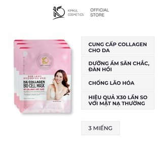 Bộ 3 mặt nạ Collagen Hàn Quốc KimKul HA Collagen Bio-Cell Mask trắng da ngừa mụn chống lão hóa