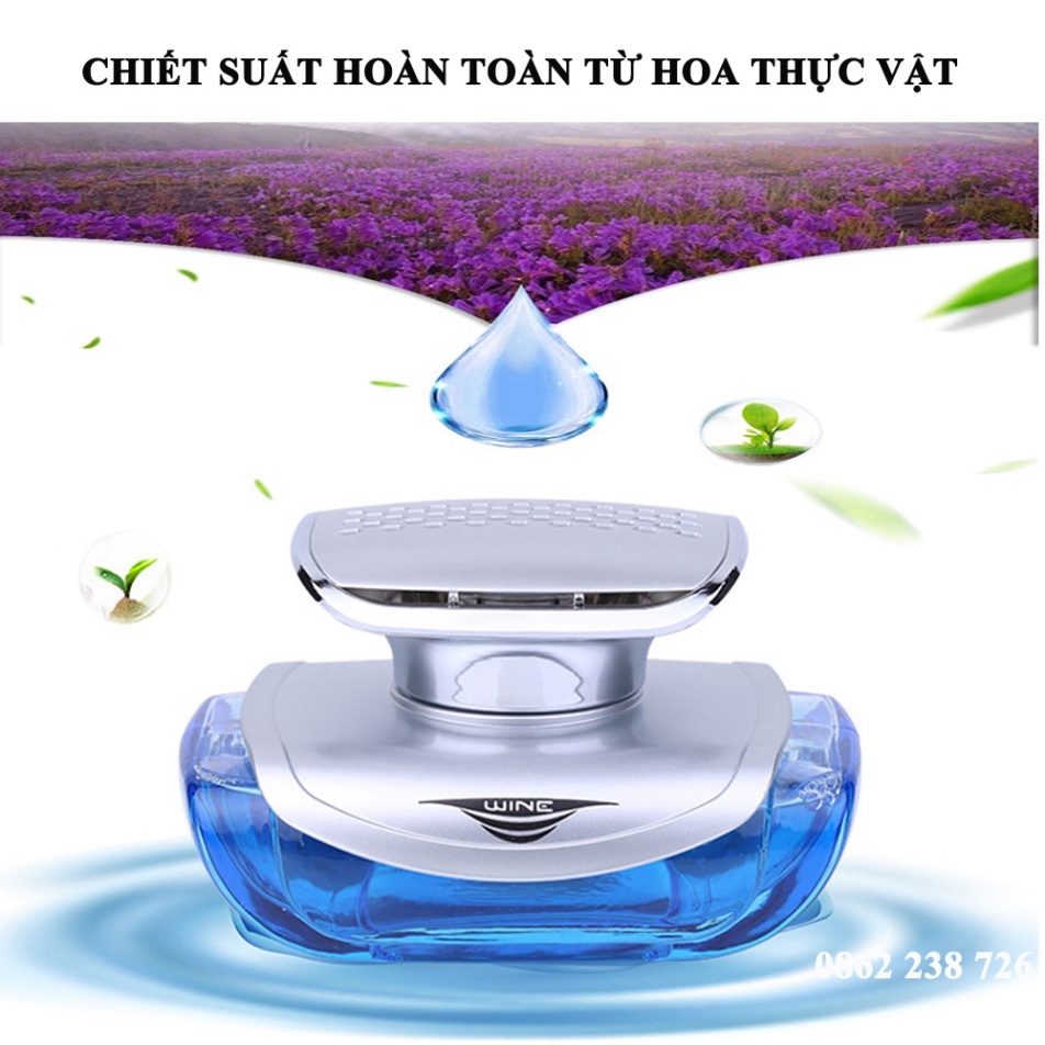 Nước hoa ô tô WINE tinh dầu xe hơi cao cấp đặt taplo ô tô khử mùi chống say xe chiết suất từ hoa quả thực vật