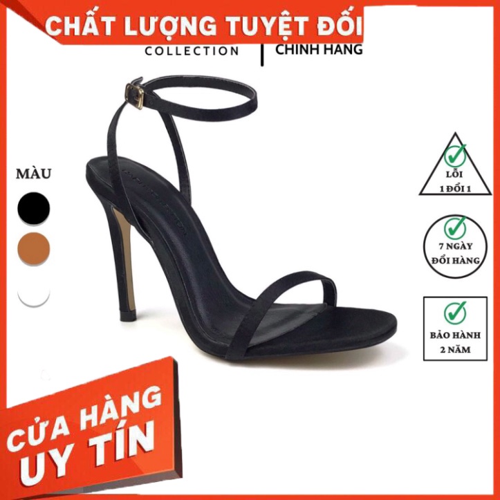 Giày sandal cao gót 9p quai mảnh HADU G931 gót nhọn 9cm, chất liệu lụa Satin, da PU cao cấp - Hàng nhập khẩu