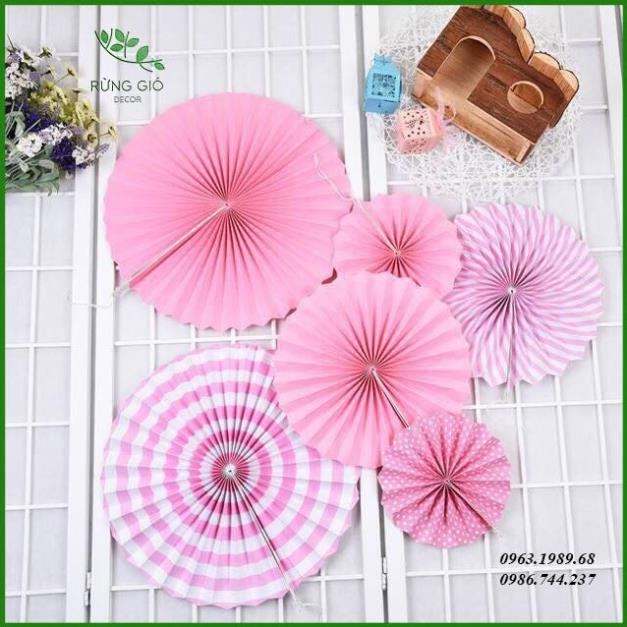 Bộ 6 Quạt Giấy Trang Trí Sinh Nhật độc đáo