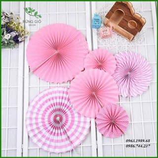 Bộ 6 Quạt Giấy Trang Trí Sinh Nhật độc đáo